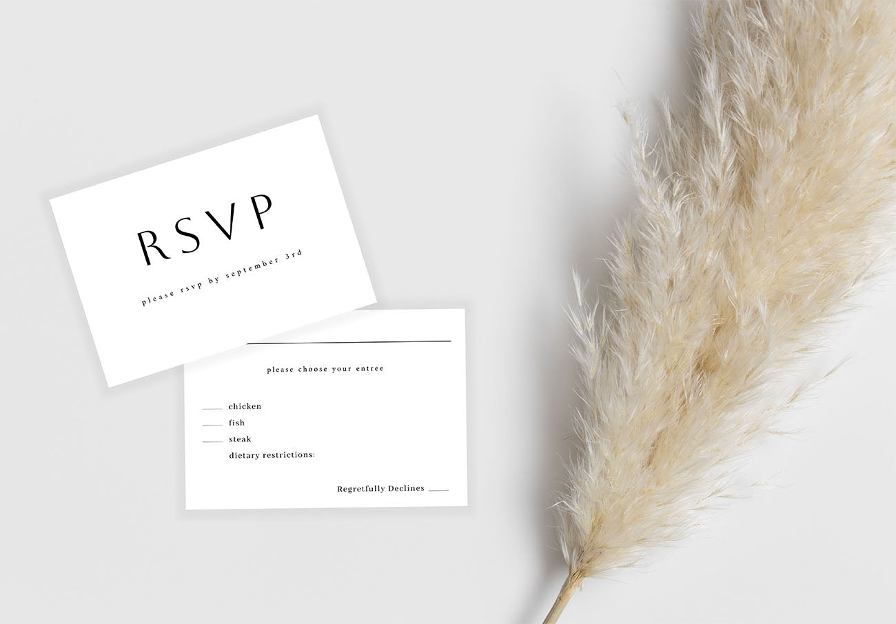 Simple Minimalist - RSVP with Meal on Back
