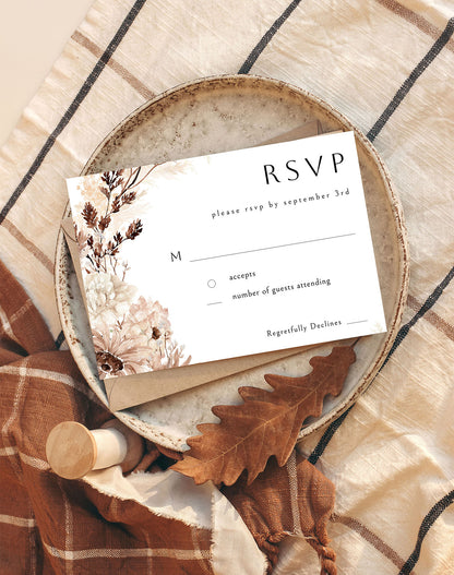 Beige Floral - RSVP no meal
