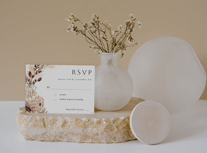 Beige Floral - RSVP no meal