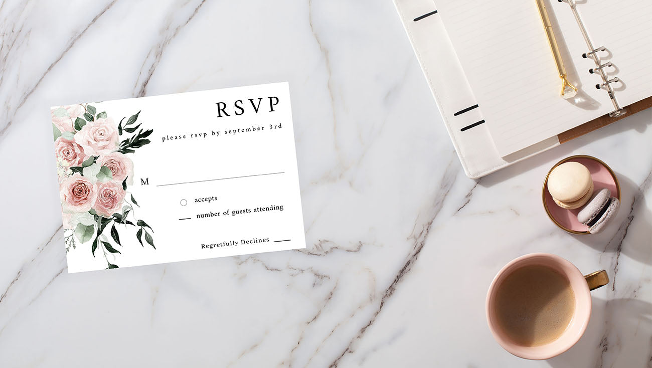 Blush & Light Pink Floral  - RSVP no meal
