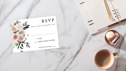 Blush & Light Pink Floral  - RSVP no meal