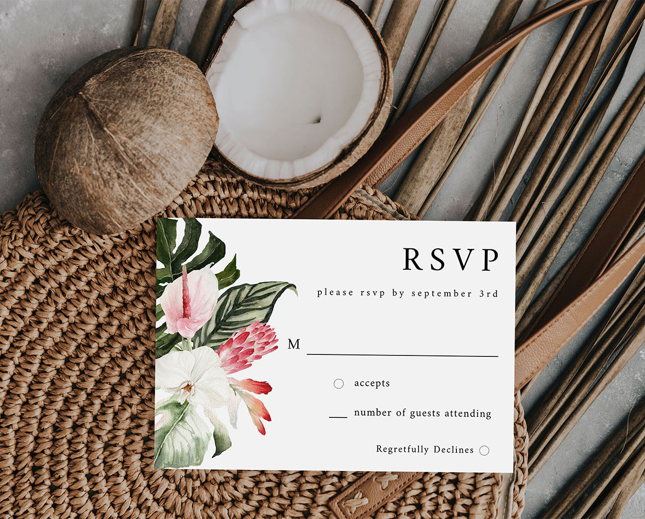 Tropical Floral - RSVP no meal