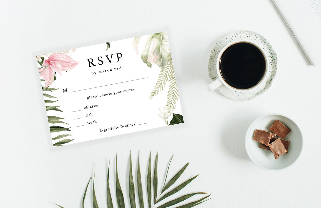 Tropical Floral  - RSVP with meal