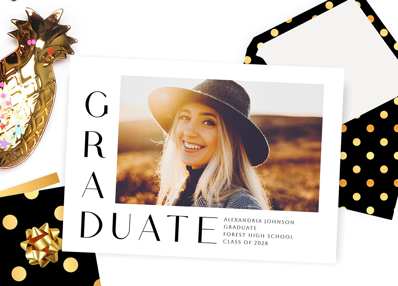 Modern Corners Photo Graduation Announcement