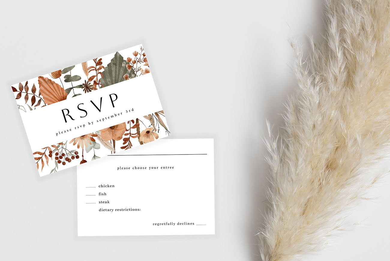 Boho Fall - RSVP with meal White