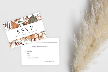 Boho Fall - RSVP with meal White