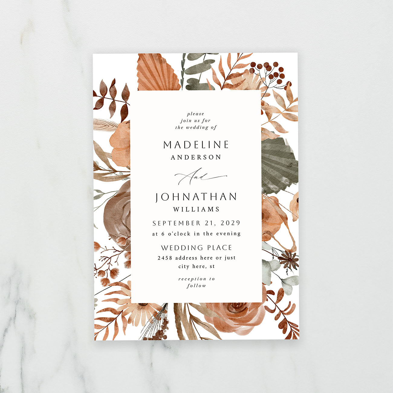 Boho Fall - Wedding Invitation