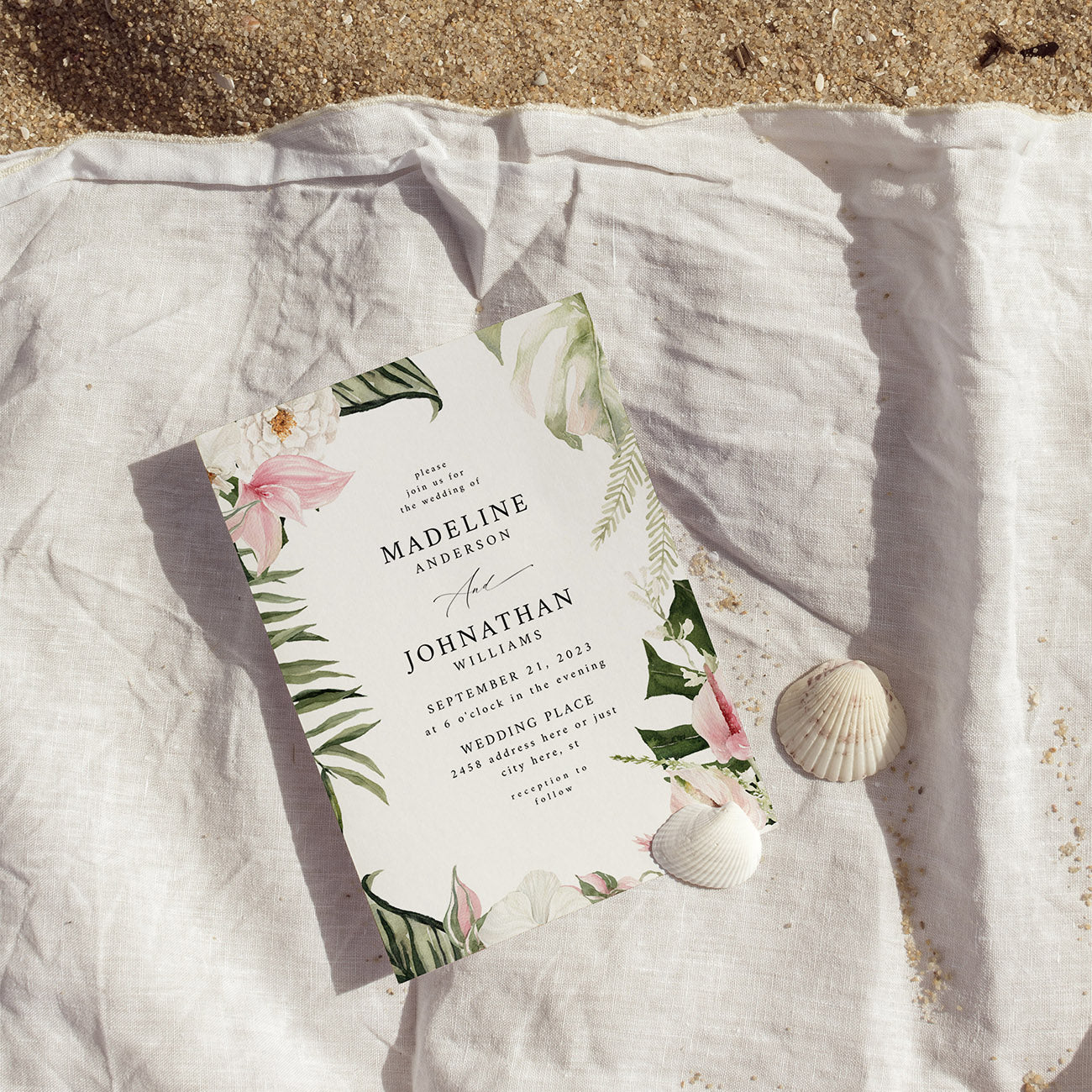 Tropical Floral - Wedding Invitation