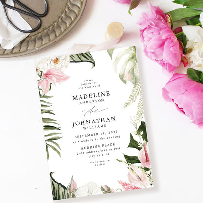 Tropical Floral - Wedding Invitation