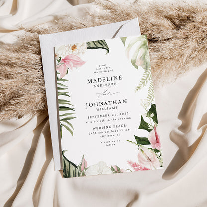 Tropical Floral - Wedding Invitation