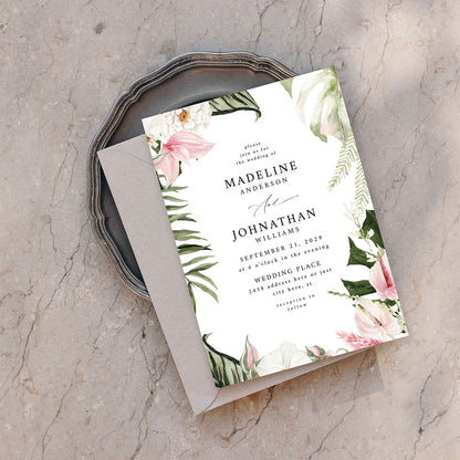 Tropical Floral - Wedding Invitation