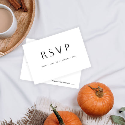 Simple Minimalist - RSVP with Meal on Back