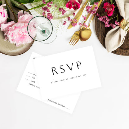 Simple Minimalist - RSVP with Meal on Back