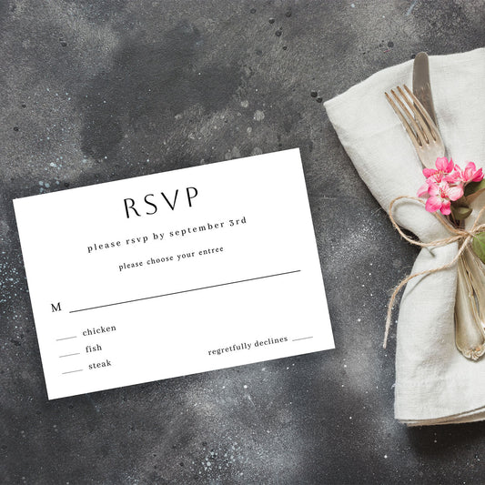 Simple Minimalist - RSVP with meal