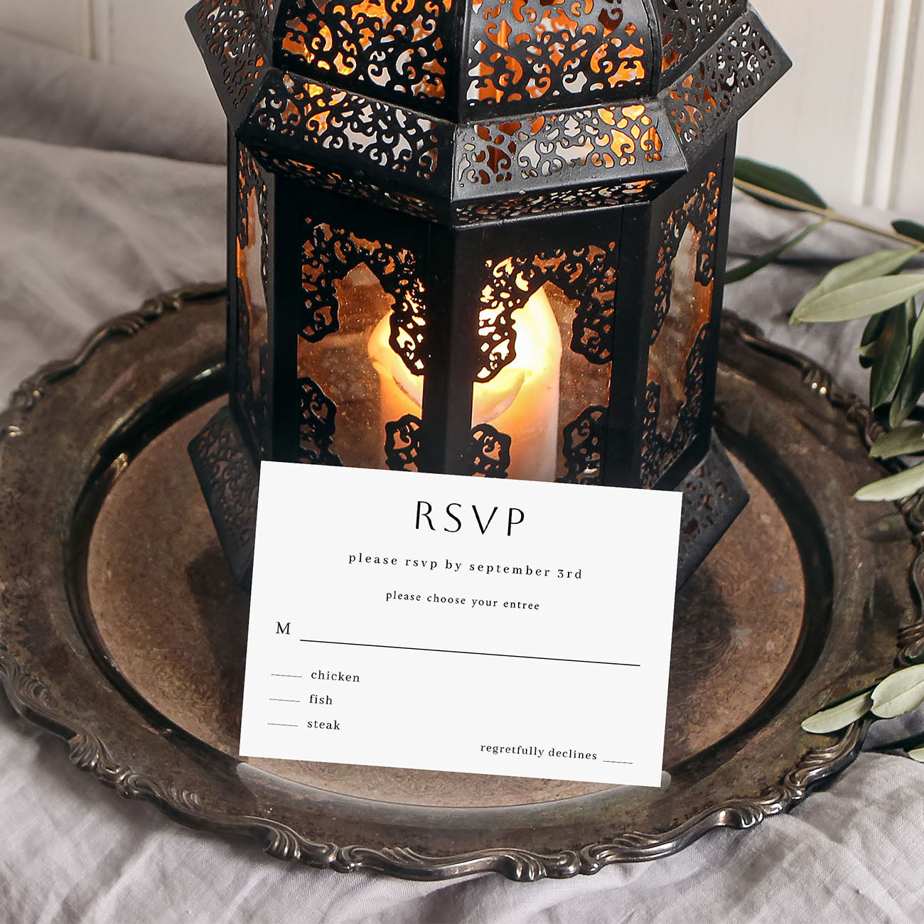 Simple Minimalist - RSVP with meal