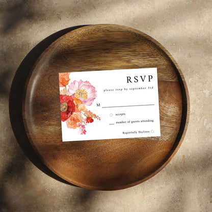 Orange Floral - RSVP no meal