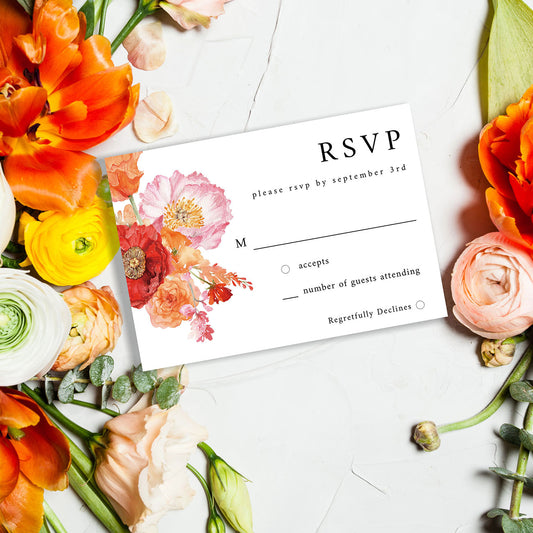 Orange Floral - RSVP no meal