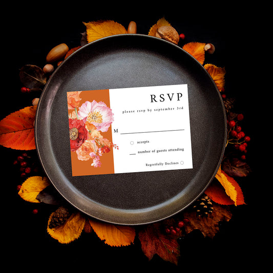 Orange Floral w Orange - RSVP no meal