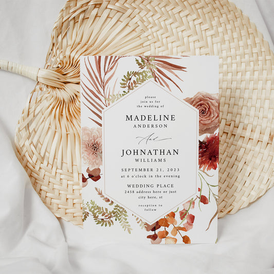 Boho Natural 4 - Wedding Invitation