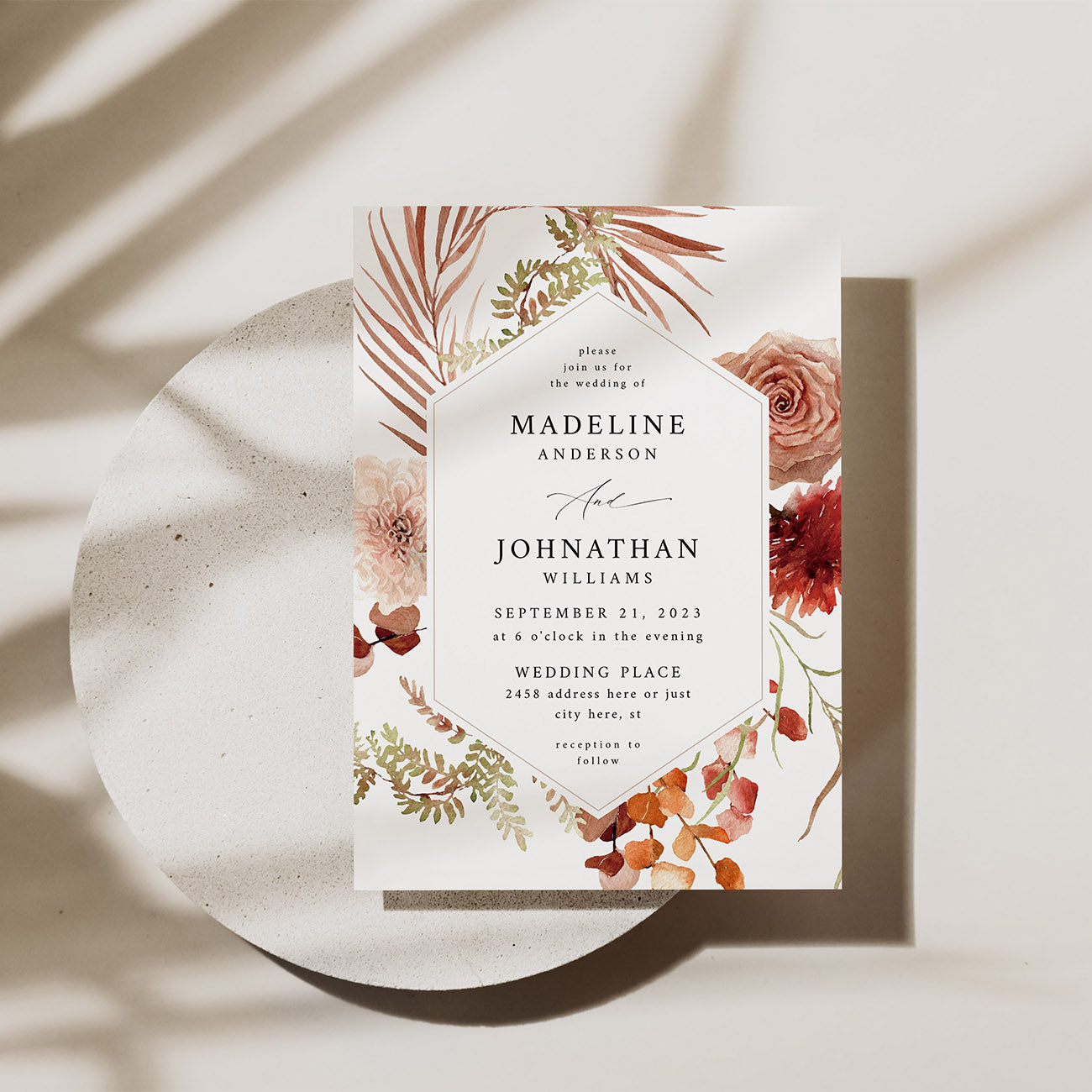 Boho Natural 4 - Wedding Invitation