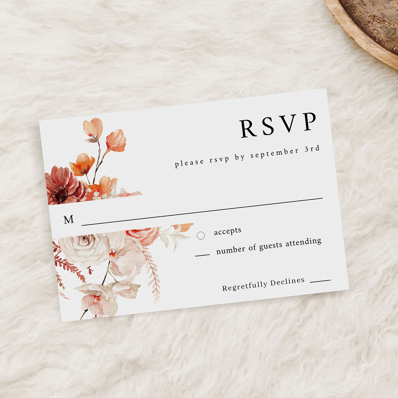 Boho Natural - RSVP no meal