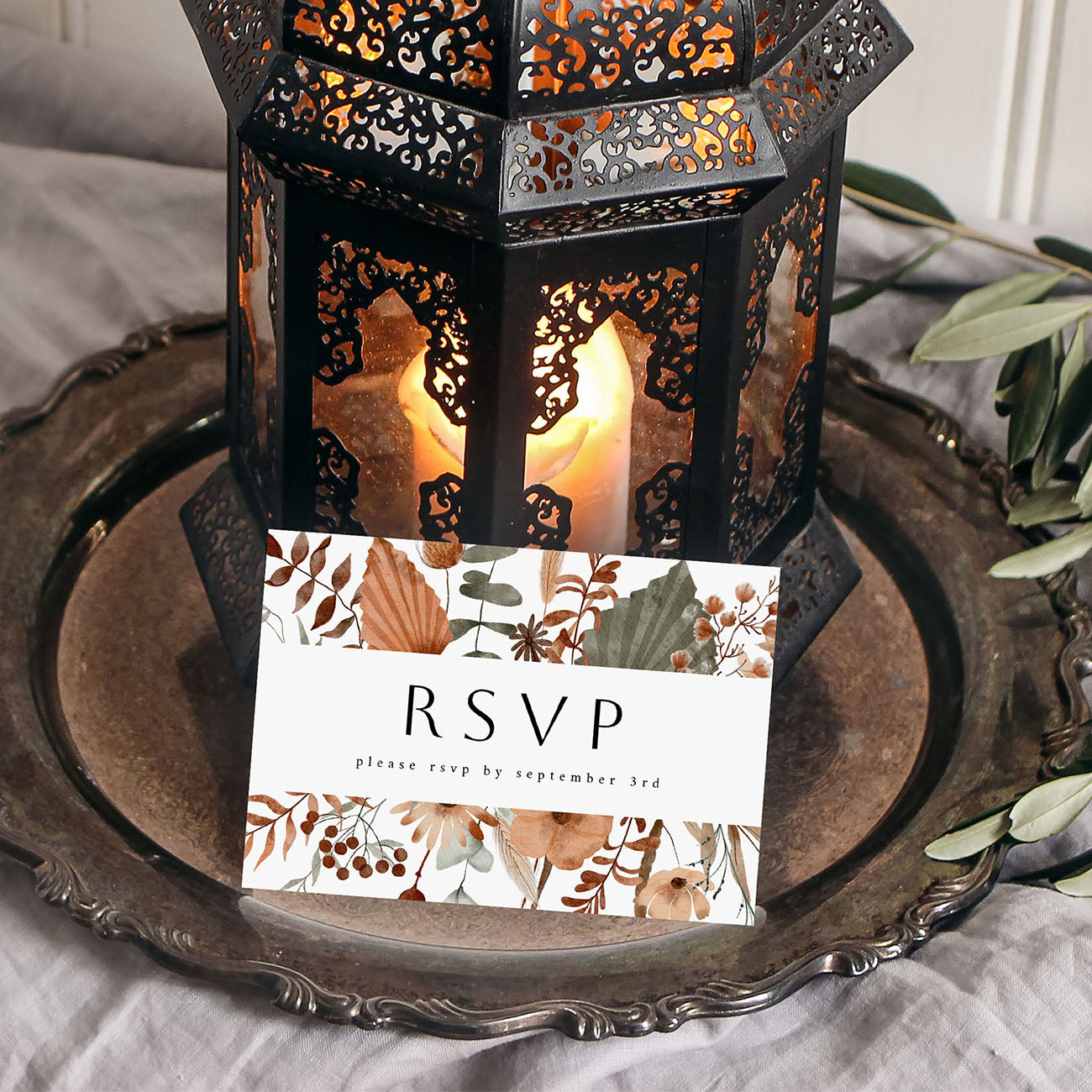 Boho Fall - RSVP with meal White