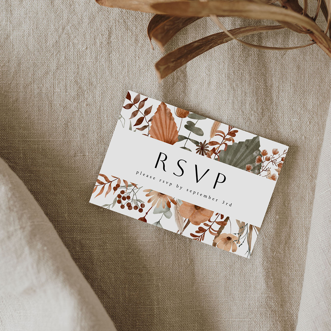 Boho Fall - RSVP with meal White