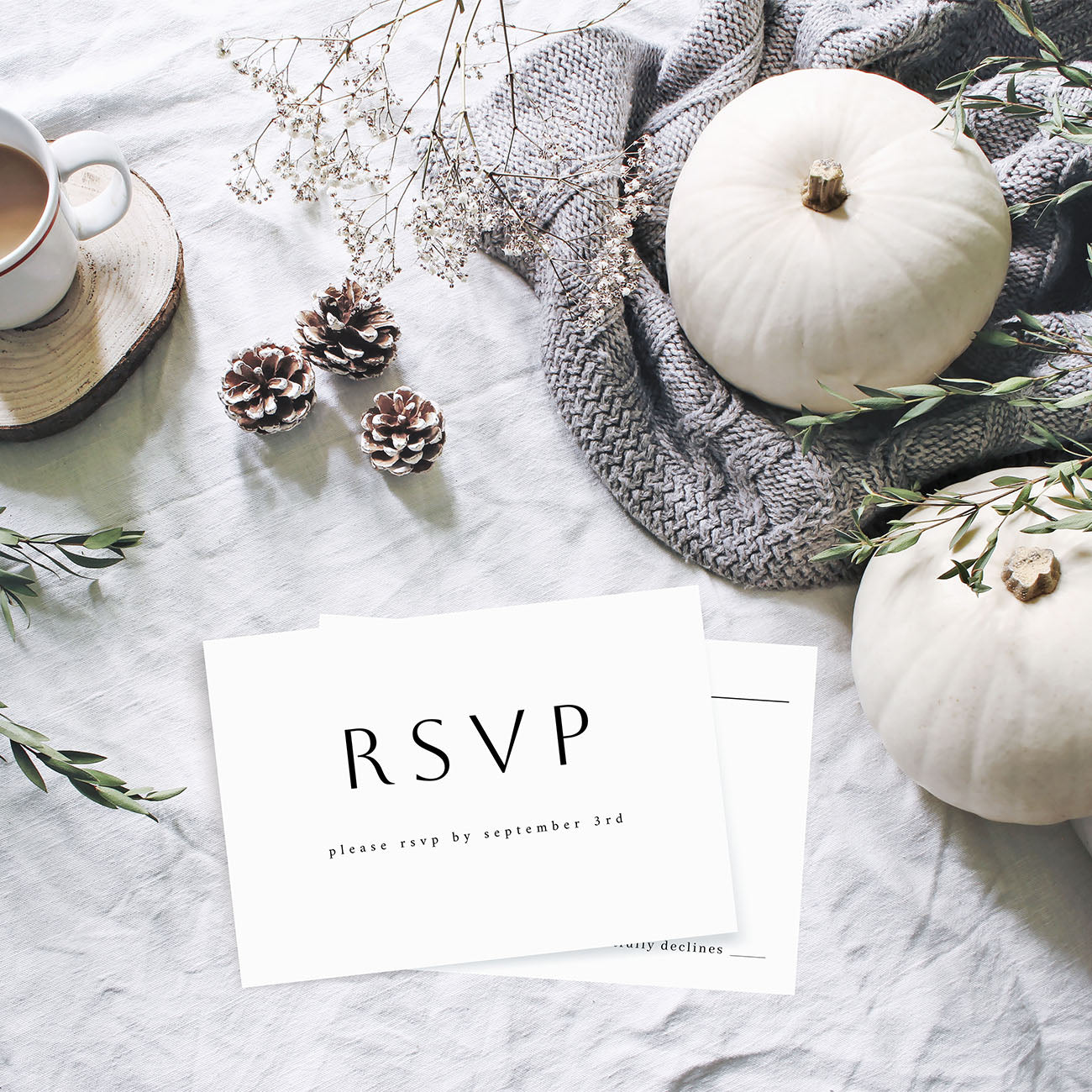 Simple Minimalist - RSVP with Meal on Back