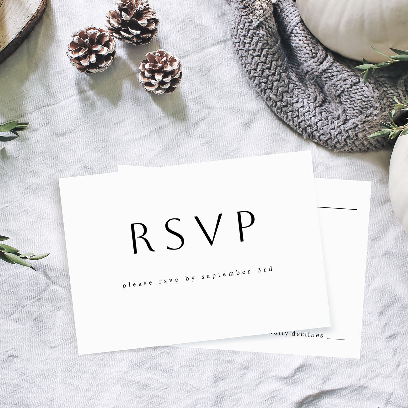 Simple Minimalist - RSVP with Meal on Back