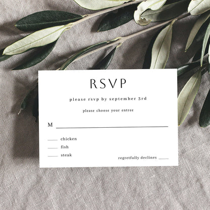 Simple Minimalist - RSVP with meal