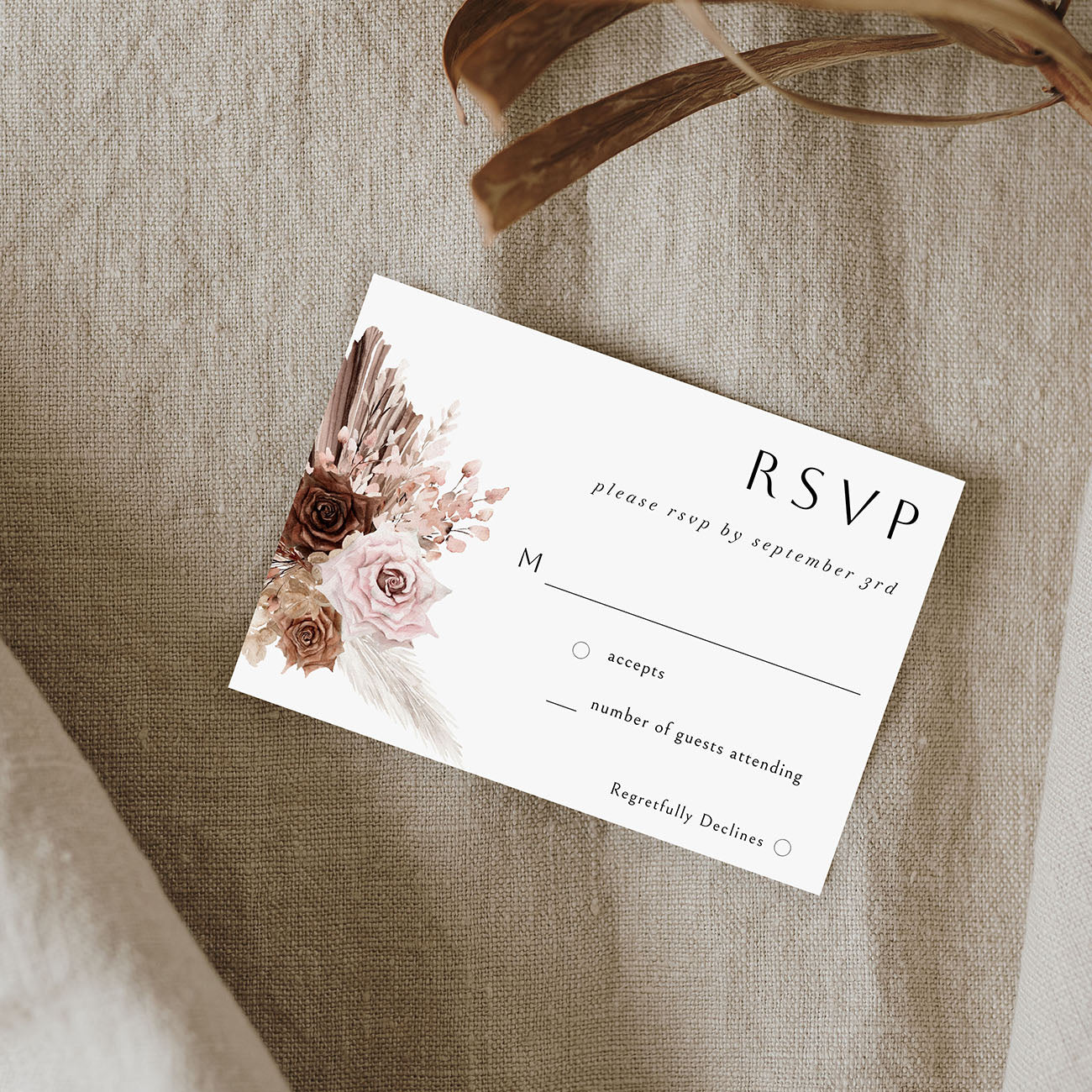 Naturals & Pink Boho Floral - RSVP no meal 2