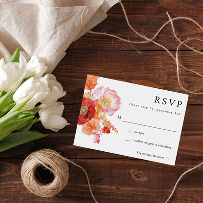 Orange Floral - RSVP no meal