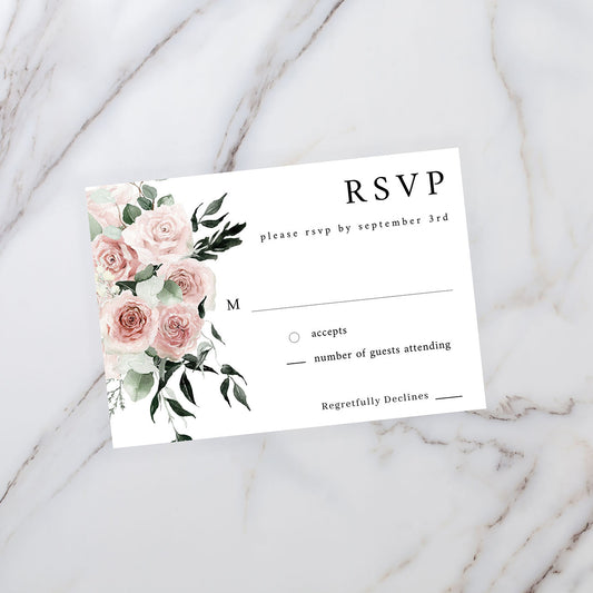 Blush & Light Pink Floral  - RSVP no meal